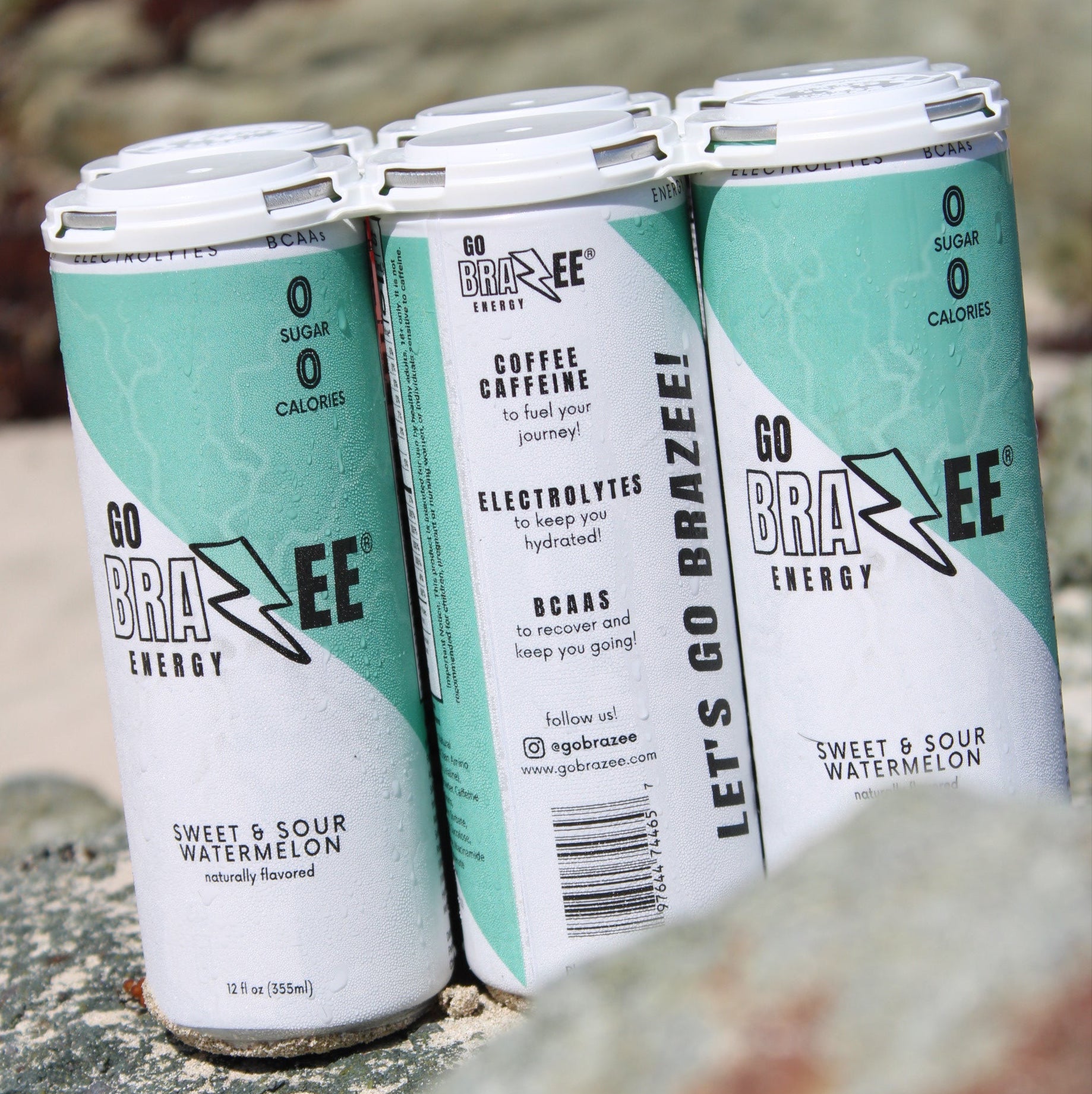 Zero sugar watermelon energy drink by Go Brazee with BCAAs and electrolytes