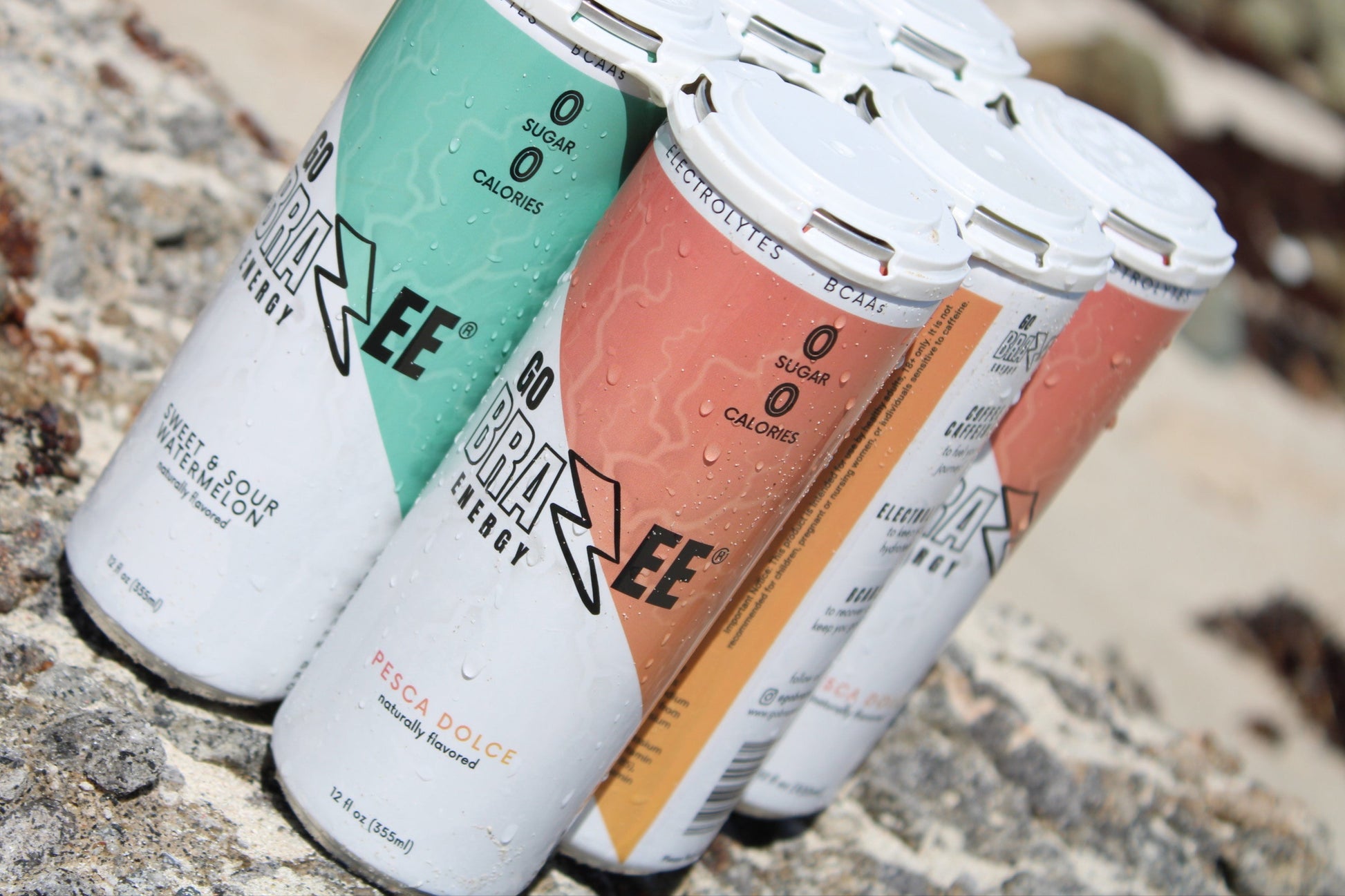 Go Brazee Brazee Duo 6‑pack featuring Sweet & Sour Watermelon and Pesca Dolce