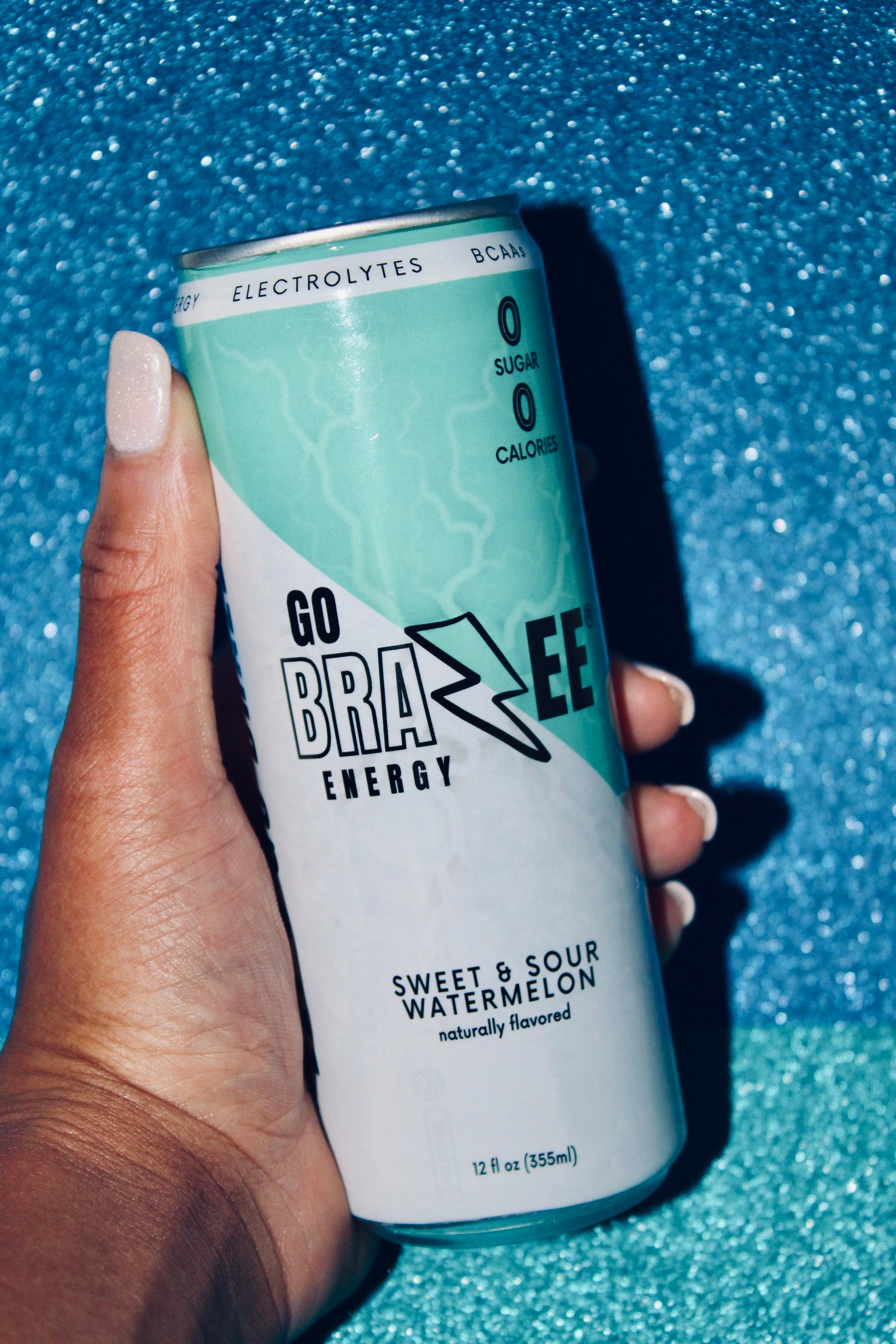 Sweet & Sour Watermelon Go Brazee Energy drink can and pack — zero sugar watermelon flavor